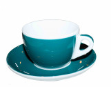 Кофейная пара для эспрессо, 0.075 л, 64 мм, морская волна, деколь чашка, ручка, блюдце, Ancap, Verona Millecolori