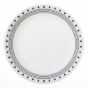 Небьющаяся обеденная тарелка, 260 мм, белый, черный, CORELLE, City Block