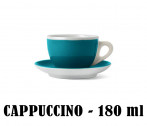 Кофейная пара для капучино, 0.18 л, 87 мм, морская волна, деколь чашка, ручка, блюдце, Ancap, Verona Millecolori
