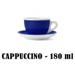 Кофейная пара для капучино, 0.18 л, 85 мм, синий, деколь чашка, ручка, блюдце, Ancap, Verona Millecolori