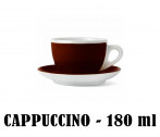 Кофейная пара для капучино, 0.18 л, 87 мм, коричневый, деколь чашка, ручка, блюдце, Ancap, Verona Millecolori