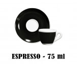 Кофейная пара для эспрессо, 0.075 л, 64 мм, черный, деколь чашка, ручка, блюдце, Ancap, Verona Millecolori