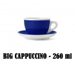Кофейная пара для двойного капучино, 0.26 л, синий, деколь чашка, ручка, блюдце, Ancap, Verona Millecolori